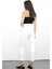 Yüksek Bel Dar Paça Pantolon M1674 Beyaz 4