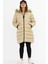 Uzun Kapşonlu Şişme Mont M001 Bej 2