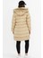 Uzun Kapşonlu Şişme Mont M001 Bej 6