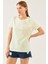 Kadın Yeşil Cep Detaylı Yuvarlak Yaka T-Shirt 1