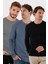 Pamuklu Bisklet Yaka Slim Fit Basic 3'lü Paket Sweat Erkek Sweat 5905073S3 1