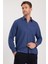 Regular Fit Rahat Kesim Cepli Denim Düğmeli Yaka lacivert Kot Gömlek 5