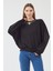 Kadın Oversize Yuvarlak Yakalı Scuba Sweatshirt 1