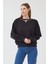 Kadın Oversize Yuvarlak Yakalı Scuba Sweatshirt 2