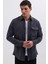 Erkek Slim Fit Tek Cep Kapaklı Düz Oduncu Spor Koyu Gri Gömlek 5