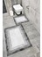 Su Emici Yumuşak Kaymaz Taban Sünger Dolgulu Yıkanabilir Dekoratif Banyo Paspası Takımı 1201GRİ 1