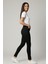 Kadın Siyah Dar Paça Yüksek Bel Pantolon M705 Siyah 2