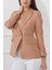 Düğmeli Diana Blazer Ceket M4488 Vizon 5