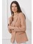 Düğmeli Diana Blazer Ceket M4488 Vizon 6
