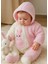 Peluş Şapkalı Uzun Kollu Fermuarlı Kız Bebek Tulum & 0-6 Ay 1