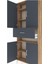 Arges Dolap 5 Raflı Tek Çekmeceli 4 Kapaklı 88X30X221 Çam-Antrasit 5
