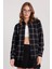 Kadın Slim Fit Dar Kesim Uzun Kollu Kareli Kışlık Oduncu Gömlek 1