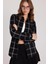 Kadın Slim Fit Dar Kesim Uzun Kollu Kareli Kışlık Oduncu Gömlek 4