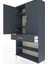 Arges Dolap 4 Raflı Tek Çekmeceli 2 Kapaklı 88X30X163 Antrasit-Antrasit 5