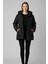 Kürk Kapüşonlu Uzun Şişme Mont M0160 Siyah 1