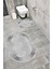 Su Emici Yumuşak Kaymaz Taban Sünger Dolgulu Yıkanabilir Dekoratif Banyo Paspası Takımı 1153OVAL 1