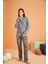 Kadın Gri Düğmeli Pijama Takımı 28046 1