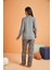 Kadın Gri Düğmeli Pijama Takımı 28046 3