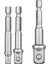 3 Lü Soket Adaptörü 1/4 - 3/8- 1/2 5