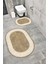 Su Emici Yumuşak Kaymaz Taban Sünger Dolgulu Yıkanabilir Dekoratif Banyo Paspası Takımı 1072 Oval 1