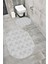 Su Emici Yumuşak Kaymaz Taban Sünger Dolgulu Yıkanabilir Dekoratif Banyo Paspası Takımı 1363GRİOVAL 1