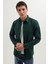 Erkek Slim Fit Dar Kesim Uzun Kollu Düz Kışlık Oduncu yeşil Gömlek 2