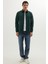 Erkek Slim Fit Dar Kesim Uzun Kollu Düz Kışlık Oduncu yeşil Gömlek 4