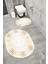 Su Emici Yumuşak Kaymaz Sünger Dolgulu Yıkanabilir Dekoratif Banyo Paspası Takımı 1073GOLD Oval 1