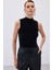 Sıfır Kol Sakallı Triko Bluz - Siyah 2