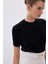 Sakallı Kısa Kol Triko - Siyah 4