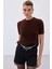 Sakallı Kısa Kol Triko - Kahve 1