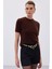 Sakallı Kısa Kol Triko - Kahve 5