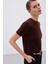 Sakallı Kısa Kol Triko - Kahve 7