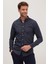 Slim Fit Uzun Kollu Düğmeli Yaka Pamuklu Kolay Ütü Çizgili Erkek Gömlek 4