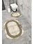Su Emici Yumuşak Kaymaz Taban Sünger Dolgulu Yıkanabilir Dekoratif Banyo Paspası Takımı 1070 Oval 1