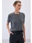 Sakallı Kısa Kol Triko - Antrasit 1