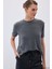 Sakallı Kısa Kol Triko - Antrasit 3