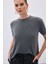 Sakallı Kısa Kol Triko - Antrasit 4