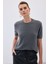Sakallı Kısa Kol Triko - Antrasit 5