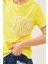 Kadın Sarı Cep Detaylı Yuvarlak Yaka T-Shirt 2