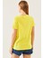Kadın Sarı Cep Detaylı Yuvarlak Yaka T-Shirt 4