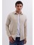 Erkek Slim Fit Dar Kesim Uzun Kollu Düz Kışlık Oduncu bej Gömlek 5
