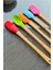 5 Parça Bambu Silikon Spatula Kaşık Fırça Seti Bambu Mini Kaşık Spatula Fırça Seti Yüksek Kalite 1