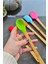 5 Parça Bambu Silikon Spatula Kaşık Fırça Seti Bambu Mini Kaşık Spatula Fırça Seti Yüksek Kalite 3