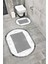 Su Emici Yumuşak Kaymaz Taban Sünger Dolgulu Yıkanabilir Dekoratif Banyo Paspası Takımı EHL43OVAL 1