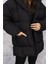 Kaside Manga Moda Oversize Kapüşonlu Şişme Mont M150 Siyah 4