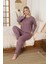 Fitilli Viskon Kışlık Kalın Bayan Pijama Takımı 1