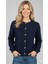 Kadın Düğmeli Yumuşak Triko Hırka M7361K26 Lacivert 2