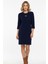 Kadın Fiyonk Detaylı Triko Elbise M7504 Lacivert 1
