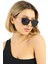 Kadın Oval Siyah UV400 Güneş Gözlüğü Gold Sap WP25-37 C2 1